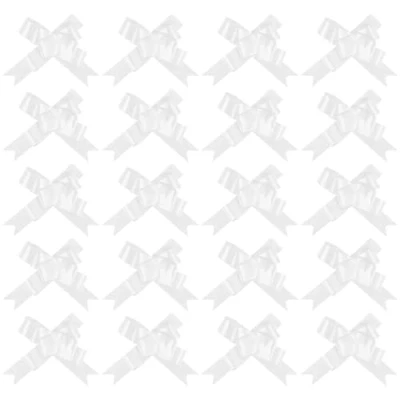 Image of LOVETRENDS Pull Bows White Pack of 20 Ribbons for Making Butterfly Great Present Wrapping and as a Party Decoration
