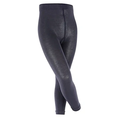 Image of FALKE Unisex Kids Active Warm K LE Wool Thick Plain 1 Pair Leggings, Blue (Marine 6120), 3 5