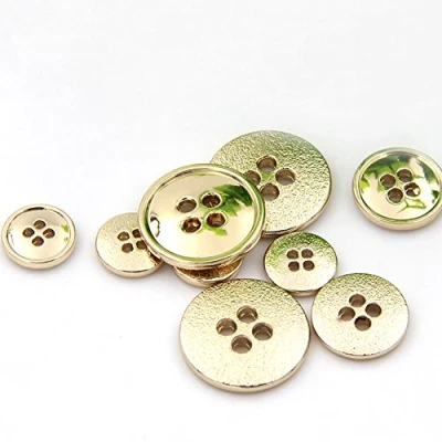 Image of Gold Metal Suit Buttons with 4 Hole Round Sewing On Flatback Buttons,Pack of 10