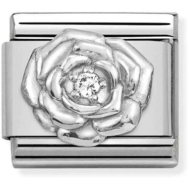Image of Nomination Silver Crystal Rose Charm