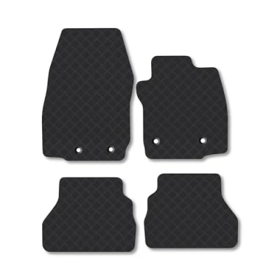 Image of Rubber Car Mats Compatible with Ford B Max (2015 ) Tailored Fit Floor Set Accessory Black Custom 4 Pieces Clips Anti Slip Backing, Heavy Duty &amp; Waterproof