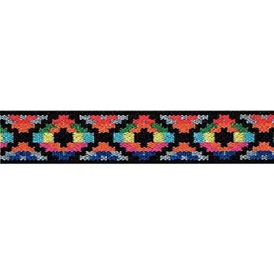 Image of Prym Yellow &amp; Multi Ethnic Design Patterned Colour Elastic 25mm/1in (7mtr), Polyester blend, 15 x 3 cm