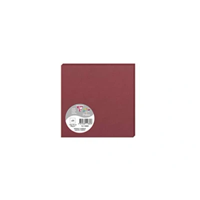 Image of Clairefontaine Ref 11880C Pollen Card (Pack of 25 Sheets) 135 x 135mm Sized, Acid Free, Inkjet &amp; Laser Compatible, Easy to Write On, 210gsm Maroon