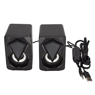 Image of ciciglow Computer Speakers, Dual 3W Drivers Mini Desktop Colorful Speaker 3.5mm Aux Wired Speakers RGB USB Powered Stereo For Laptop PC
