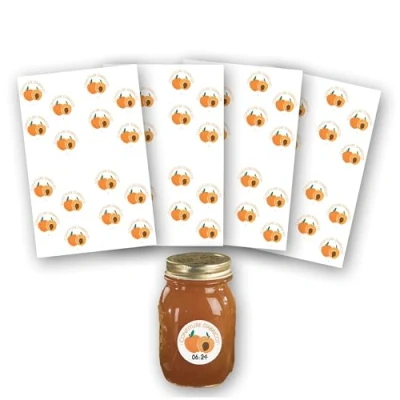 Image of AVERY Pack of 64 Apricot jam Labels, Diameter 47.5 mm