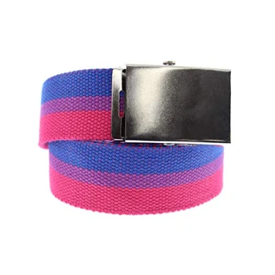 Image of Zac&#039;s Alter Ego Gay Pride Festival Equality Bisexual Webbing Canvas Belt with Slider Buckle