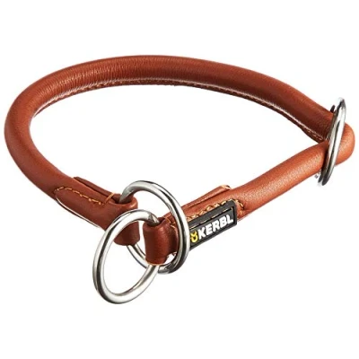 Image of Kerbl Roma Round Leather Choker, 45 cm, Cognac