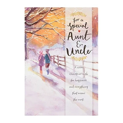 Image of Hallmark Medium Aunt and Uncle&quot;Warm Wish&quot; Christmas Card