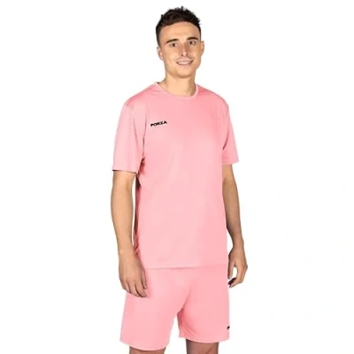 Image of FORZA Men&#039;s Classic Football Shirts Short Sleeve Premium Polyester Jerseys Available in 9 Vibrant Colours (UK, Alpha, S, Regular, Light Pink)