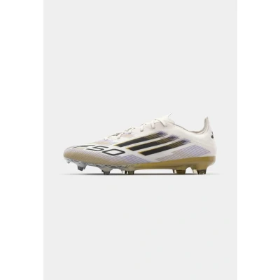 Image of adidas Performance F50 PRO FG Moulded stud football boots cloud white core black gold metallic, Men&#039;s, Size: 3.5 shoes