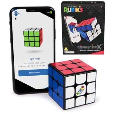Image of Rubik’s Cube ConnectedX, Bluetooth enabled 3x3 classic cube, problem solving challenging brain teaser fidget toy, adults &amp; kids aged 8+