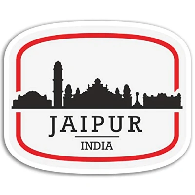 Image of 2 x 10cm Jaipur Vinyl Stickers City Travel Sticker Laptop Luggage #17091 (10cm Wide)