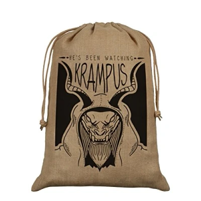 Image of Grindstore Krampus Anti Christmas Hessian Santa Sack Brown 40x55cm
