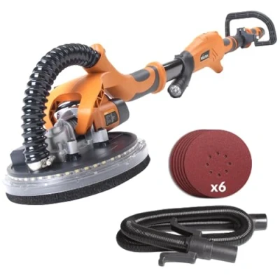 Image of Evolution Power Tools R225DWS Telescopic Dry Wall Sander with LED Torch and 6 Sanding sheets, 225 mm