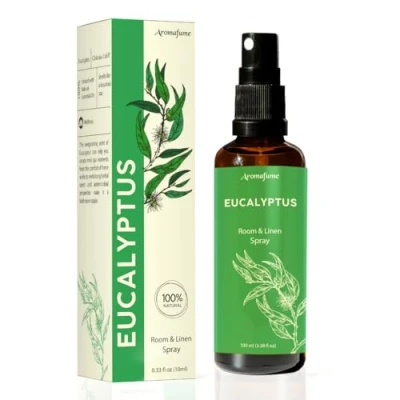 Image of Eucalyptus Room, Linen &amp; Pillow Spray by Aromafume 100ml/3.38 fl oz with Pure Essential Oil Aromatherapy for Relaxation, Sleep Stress Relief Mist Bedding, Fabrics