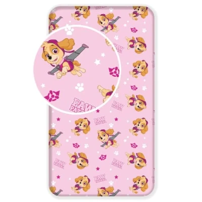 Image of L S KIDS BOUTIQUE Stella Paw Patrol Fitted Sheet 90 x 200 cm for Single Bed 100% Cotton