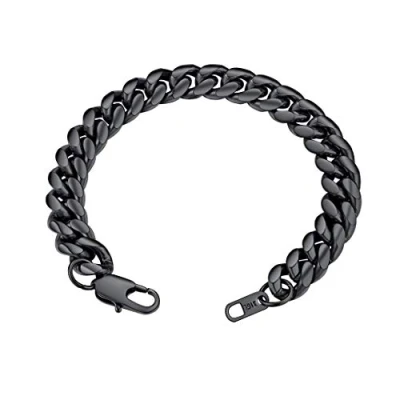 Image of GOLDCHIC JEWELRY Mens Chunky Cuban Link Bracelets For Men, 10mm Miami Curb Chain Bracelet 316L Stainless Steel