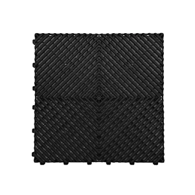 Image of Nicoman Durable Garage Saunas Marquee Hot Tub Outdoor Camping Floor Tile Drainage Channels, Heavy Duty Black (9 TILES)
