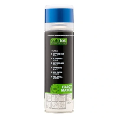 Image of Autotek Professional Exact Match Car Spray Paint, Hyundai Sapphire Blue Metallic Aerosol Spray, 300 ml