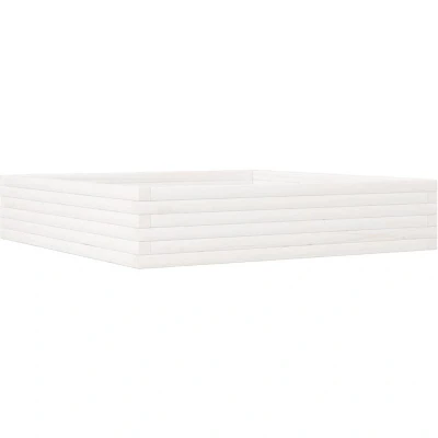 Image of vidaXL Garden Planter White 110x110x23 cm Solid Wood Pine