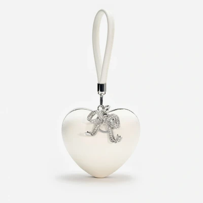 Image of Self Portrait Top Handle Satin Heart Clutch