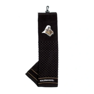 Image of Team Golf NCAA Purdue Boilermakers Embroidered Towel Towel, Checkered Scrubber Design, Logo