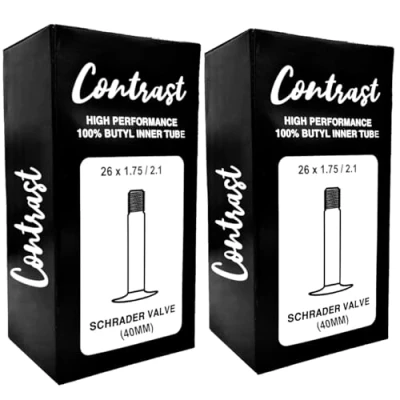 Image of Contrast 26&quot; x 1.75 2.1 Mountain Bike Inner Tubes Schrader Valve (Pair)