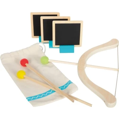 Image of small foot Bow and Arrow Active, Wood, Archery Set with 3 Targets Bag, for Kids Aged 5+ Years Old, 12478