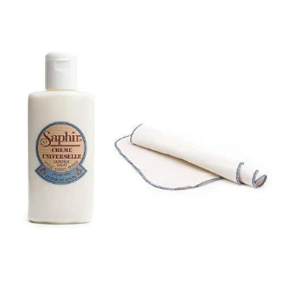 Image of SAPHIR Creme Universelle Leather Balm and Polishing Cloth Cleans, Nourishes Protects