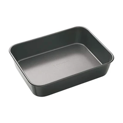 Image of MasterClass KCMCHB2 Deep Roasting Tin, 34 x 26cm Roaster with PFOA Non Stick, Robust 1mm Carbon Steel , Grey