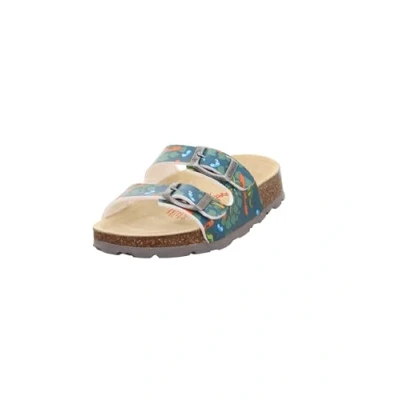 Image of Superfit Girl&#039;s FUSSBETTPANTOFFEL Hausschuhe, PETROL/GRAU 8430