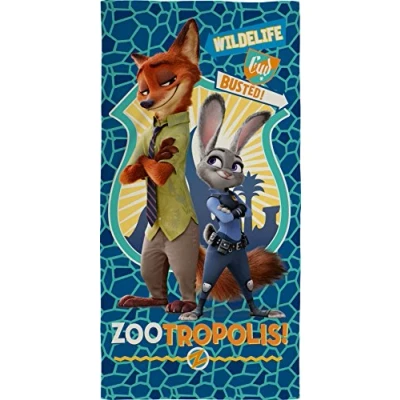 Image of Disney Official Zootropolis Coexistance Cotton Beach Bath Towel Zootopia