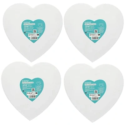 Image of Exerz 20cm Heart Shape Stretched Canvas 4 Pack Artist Framed 1.7cm 280GSM/ 100% Cotton Blank/Triple Primed/Acid Free/Medium Grain Acrlyic &amp; Oil