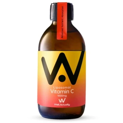 Image of WELL ACTUALLY Liposomal Vitamin C 1000mg High Bioavailability Powerful Liquid Supplement Supports Immunity, Skin, Brain, Joints, Energy Vegan (250ml 50 Servings)