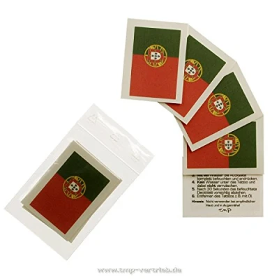 Image of 5 x Portugal Flag Tattoo Fan Set European Championship 2021 Temporary Body (5)