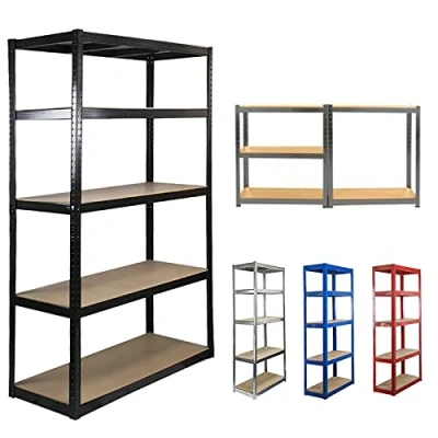 Image of DayPlus Heavy Duty 5 Tier Shelving Unit, 175kg Load Weight Per (875kg Unit), Storage Racking Shelves Garage Warehouse Shed Kitchen Office Supermarkets Industrial Shelves, 150x70x30cm Blue