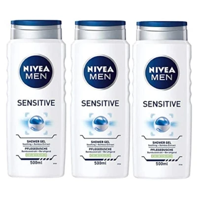 Image of Nivea Men Sensitive Shower Gel Pack of 3 x 500 ml