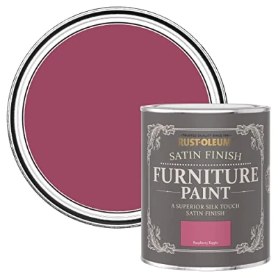 Image of Rust Oleum Pink Furniture Paint in Satin Finish Raspberry Ripple 750ml