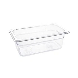 Image of Vogue Polycarbonate 1/4 Gastronorm Container 100mm Clear