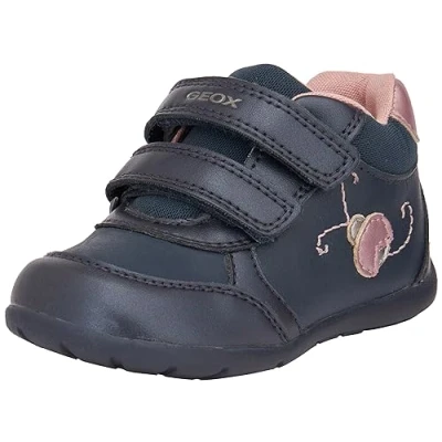 Image of Geox Baby B Elthan Girl D Sneaker, Navy Dk Pink, 3 UK Child