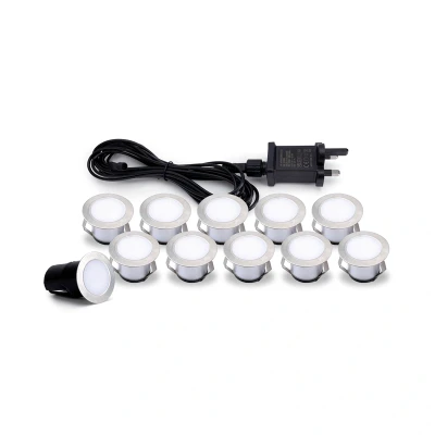 Image of Integral LED ILGDC076 Outdoor Deck Light Kit - 10 Lights - 2700K - Dusk-Dawn Sensor