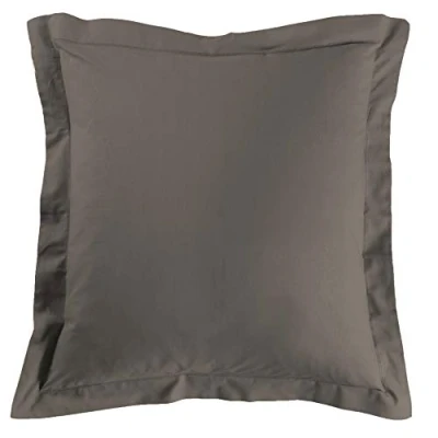 Image of Douceur d&#039;interieur Pillow CASE Flat Flounce 63/63 UNI Noisette +Bourdon Stitch 57 Yarns