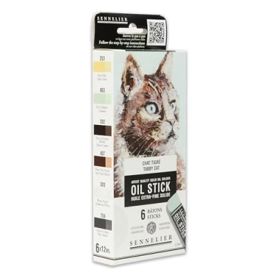Image of Sennelier Extra Fine Oil Stick 12ml Mini Cat Portrait Set of 6