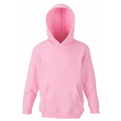 Image of Fruit of the Loom Unisex Kids Premium Hooded Sweat, Light Pink, 14 15 Years (Manufacturer Size:36)