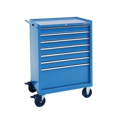 Image of BiGDUG Essentials Mobile Tool Cabinet 27 7 Drawer Portable Chest With Wheels 958H x 685W 465D mm (Blue)