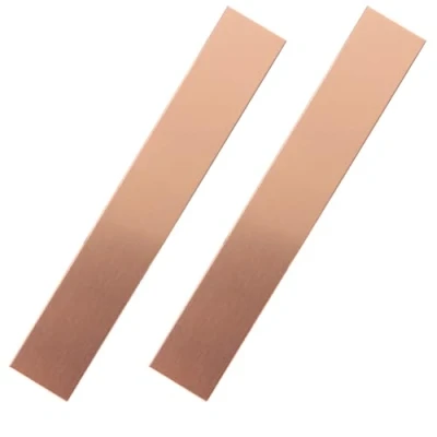 Image of Pure Copper Anode 2 Pcs, 6 x 1 0.04 Inch (19 GA) 99.95% High Purity Electrode Strip, Sheet for Plating and Electroplating