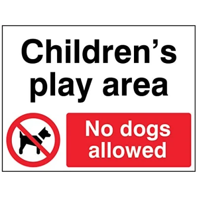 Image of Prohibition Signs Childrens play area No dogs allowed Rigid Plastic