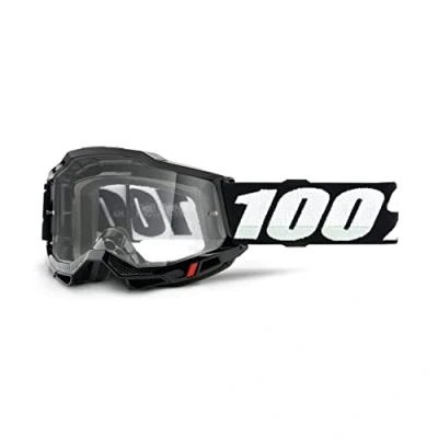 Image of 100% Accuri 2 Adult Motocross &amp; Mountain Biking Goggles (Black Clear Lens)