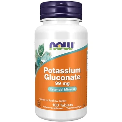 Image of Now Foods, Potassium Gluconate, 99mg, 100 Vegan Tablets, Lab Tested, Gluten Free, Soy Vegetarian, Non GMO