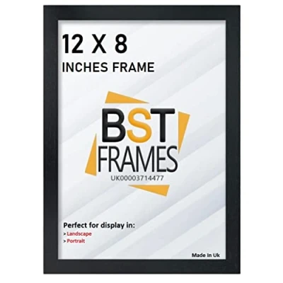 Image of Bargain Shop Az BLACK WOODEN EFFECT PICTURE PHOTO FRAMES (12&quot; x 8&quot; (304.8mm 203.2mm), Black)